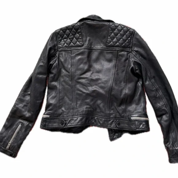 All Saints Conroy Leather Moto Jacket - Picture 5 of 6